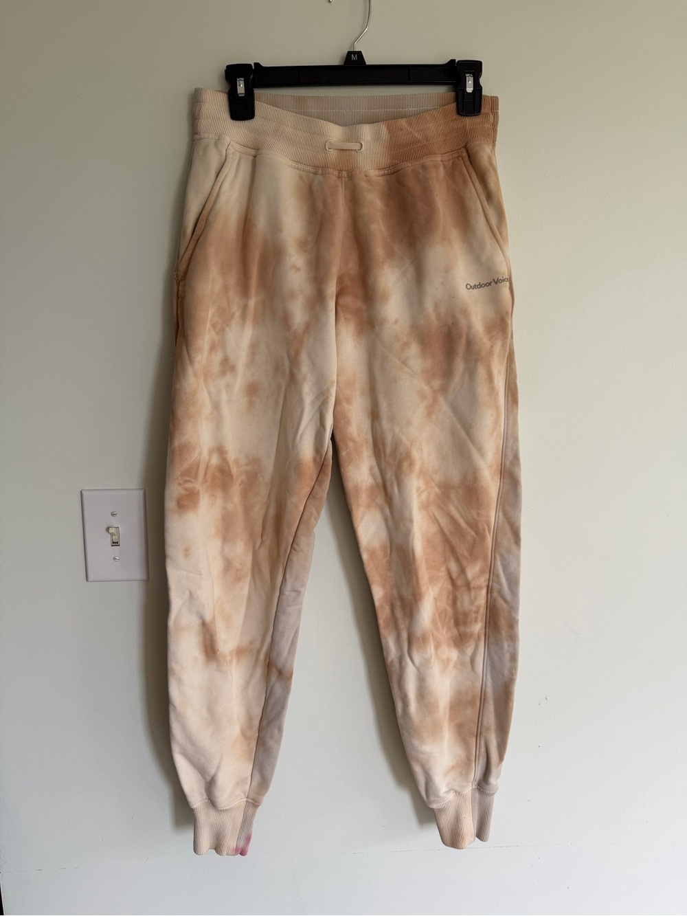 Outdoor Voices Tie-Dye Jogger Pants - Cream & Tan lounge relax athleisure casual